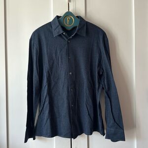 Mens Luciana Barbera Blue Soft Made in Italy Button Down Shirt L